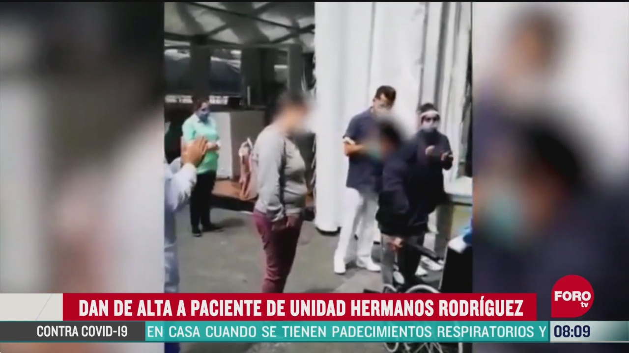 FOTO: 17 de mayo 2020, dan alta a primer paciente del imss en el autodromo hermanos rodriguez