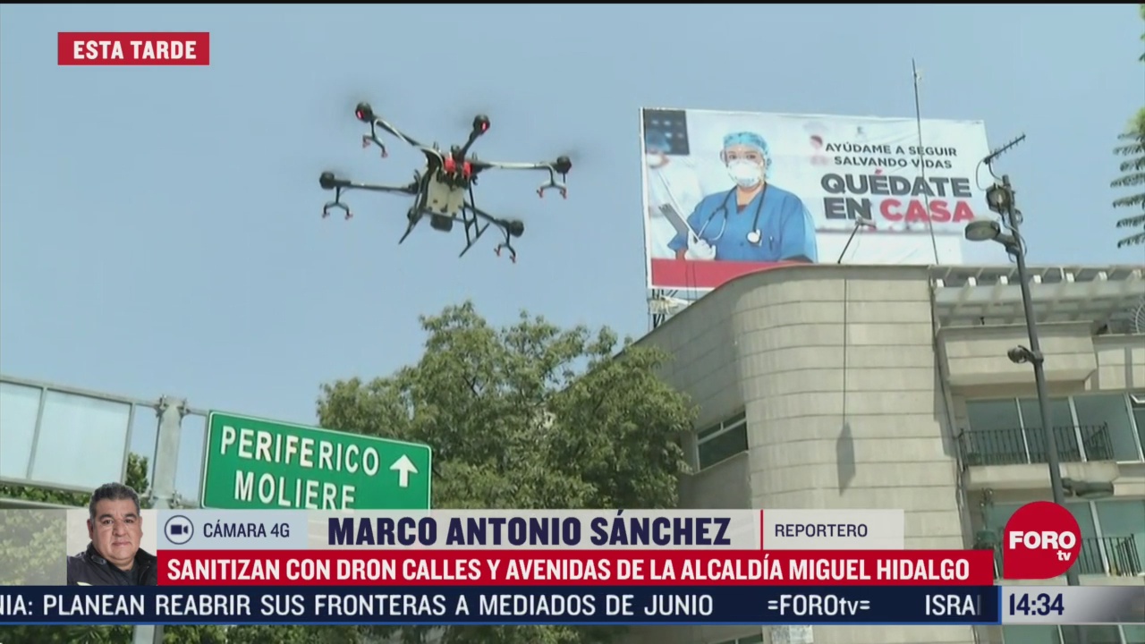 FOTO: drones sanitizan calles de alcaldia miguel hidalgo en cdmx