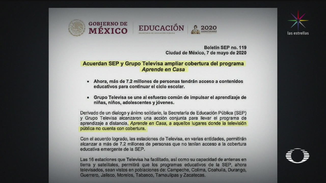 Foto: Televisa Transmitirá Programa Aprende En Casa Sep 7 Mayo 2020