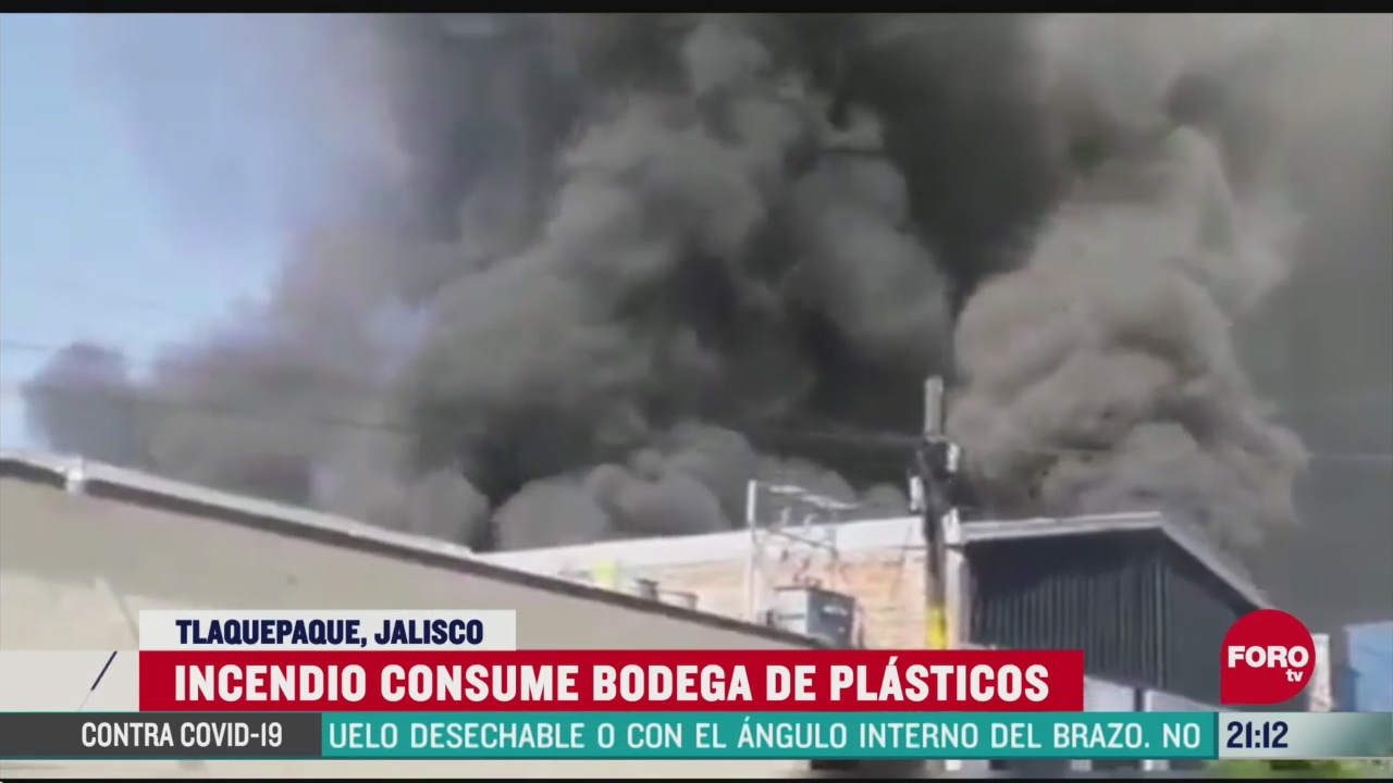 FOTO: 23 de mayo 2020, incendio consume bodega de plastico en tlaquepaque jalisco