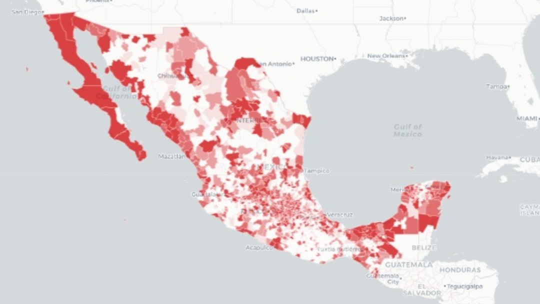 Mapa de los casos de coronavirus en México. Ssa