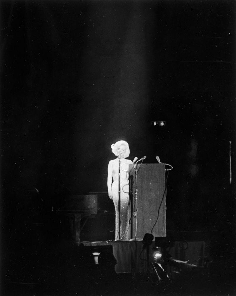 Marilyn Monroe canta Happy Birthday, Mr President el 19 de mayo 1962 a John F. Kennedy, Fotografía de archivo