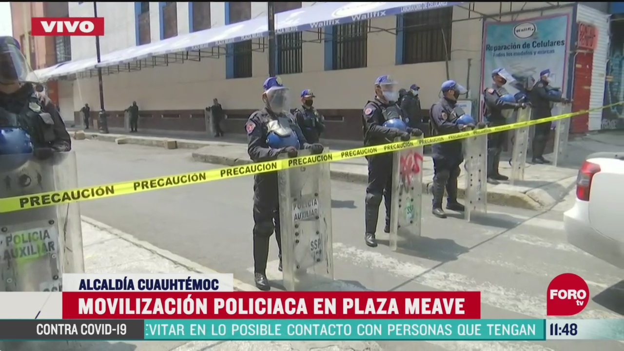 movilizacion policiaca en plaza meave en la ciudad de mexico