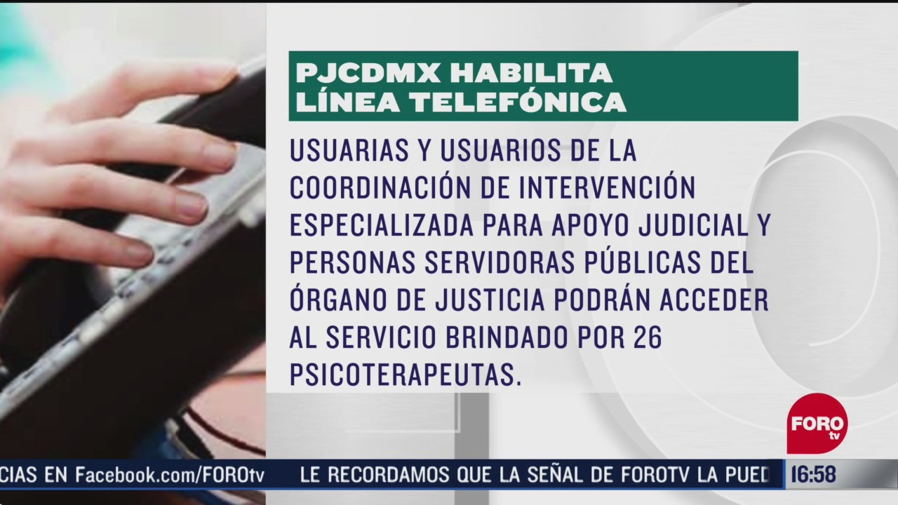 FOTO: pjcdmx habilita linea telefonica para atencion psicologica