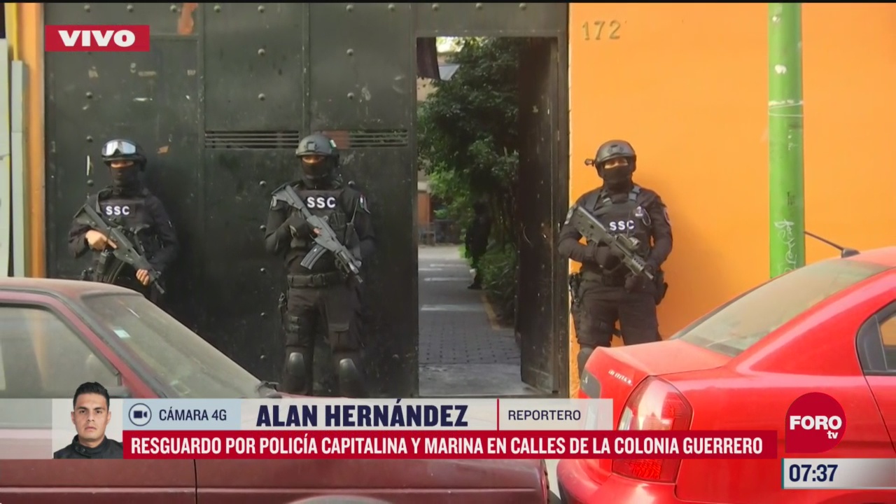 policia cdmx y marina resguardan edificio en la guerrero en cdmx