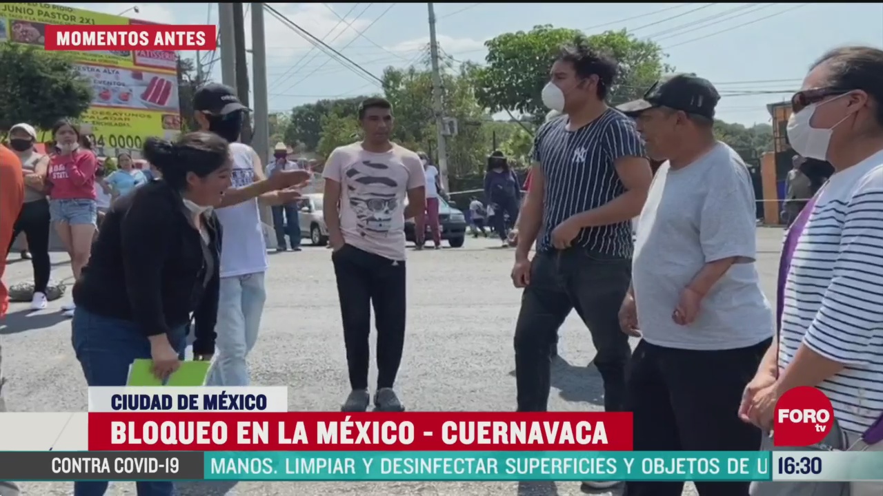 FOTO: reabren carretera mexico cuernavaca tras entrega de apoyos