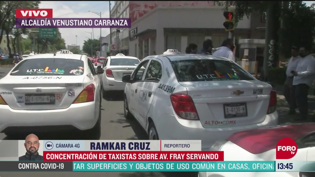 FOTO: se concentran taxistas en avenida fray servando de la cdmx