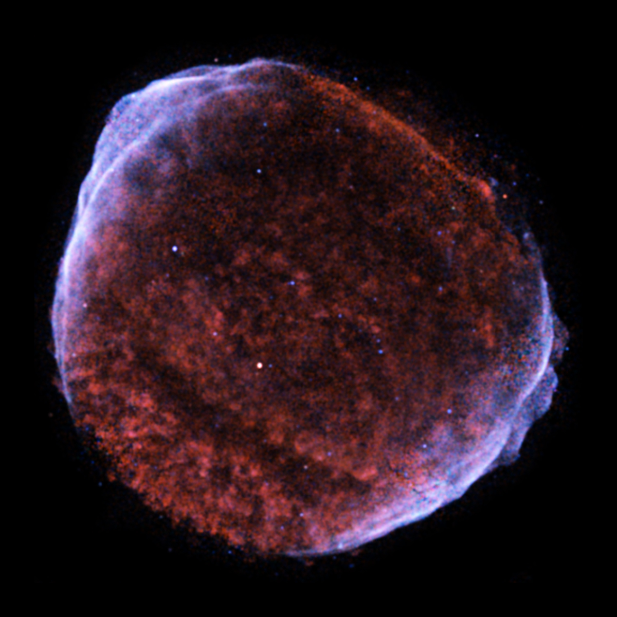 Los remanentes de la supernova SN 1006. Fotografía astronómica.