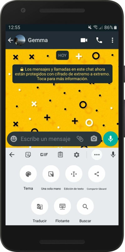 Traductor automático de WhatsApp a través de Gboard de Google