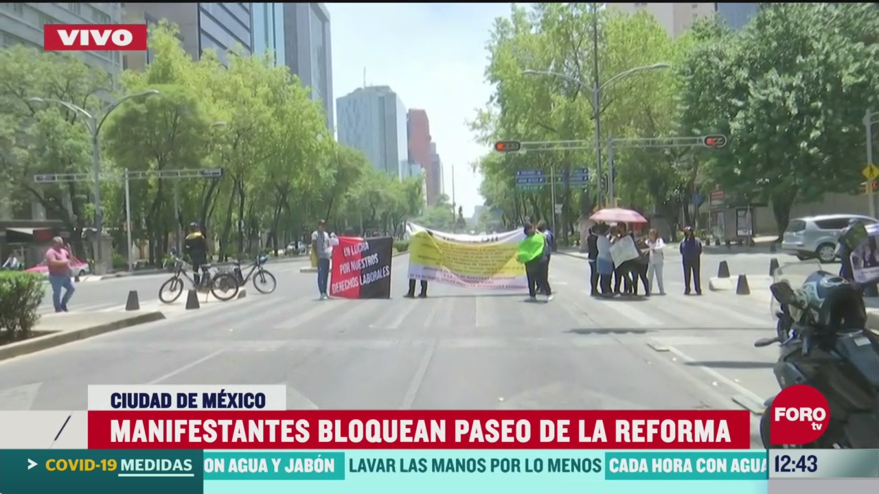 Manifestantes bloquean Paseo de la Reforma, CDMX