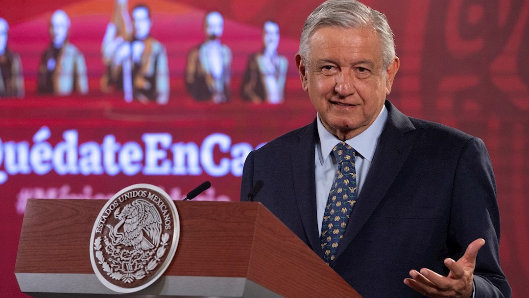 El presidente de México, Andrés Manuel López Obrador, durante una rueda de prensa en Palacio Nacional. (Foto: EFE)