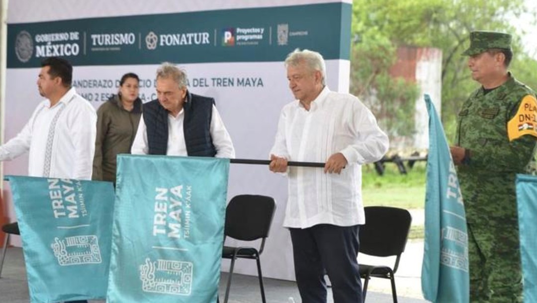 El presidente Andrés Manuel López Obrador dio banderazo a obras del Tren Maya en Campeche. (Foto: Gobierno de México)