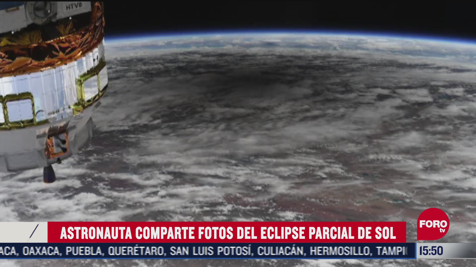 FOTO: asi se vio el eclipse parcial de sol desde el espacio