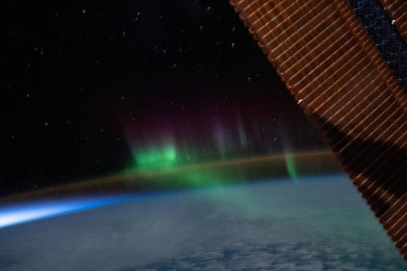 Así se ve una aurora austral desde la Estación Espacial Internacional