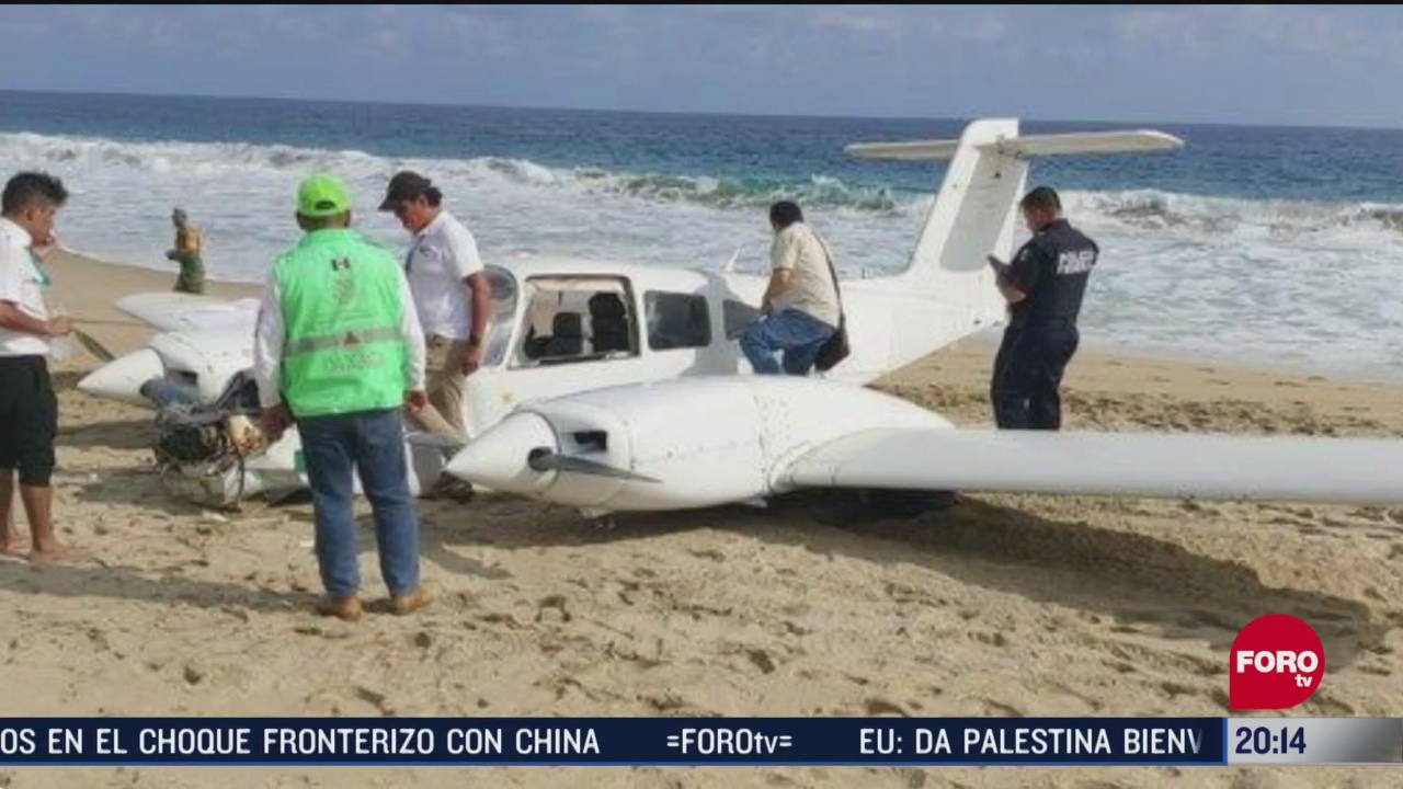 avioneta aterriza de emergencia en playa agua dulce oaxaca