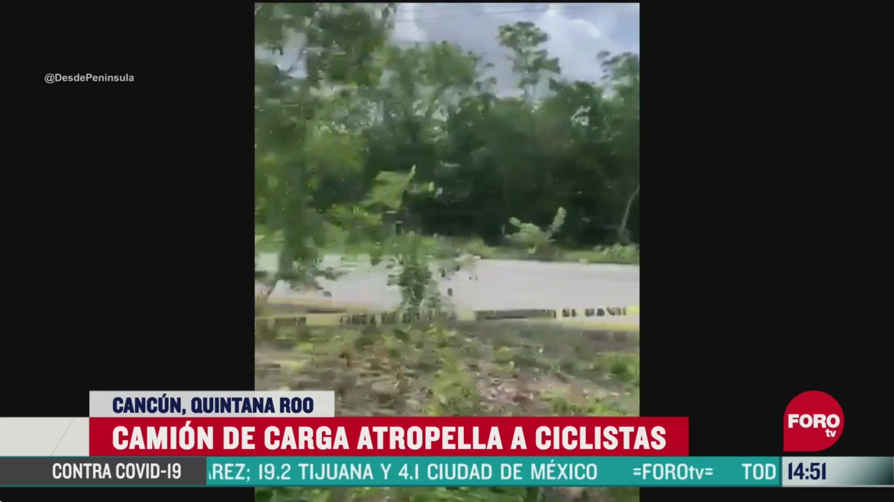 FOTO: camion de carga atropella a ciclistas en cancun hay un muerto