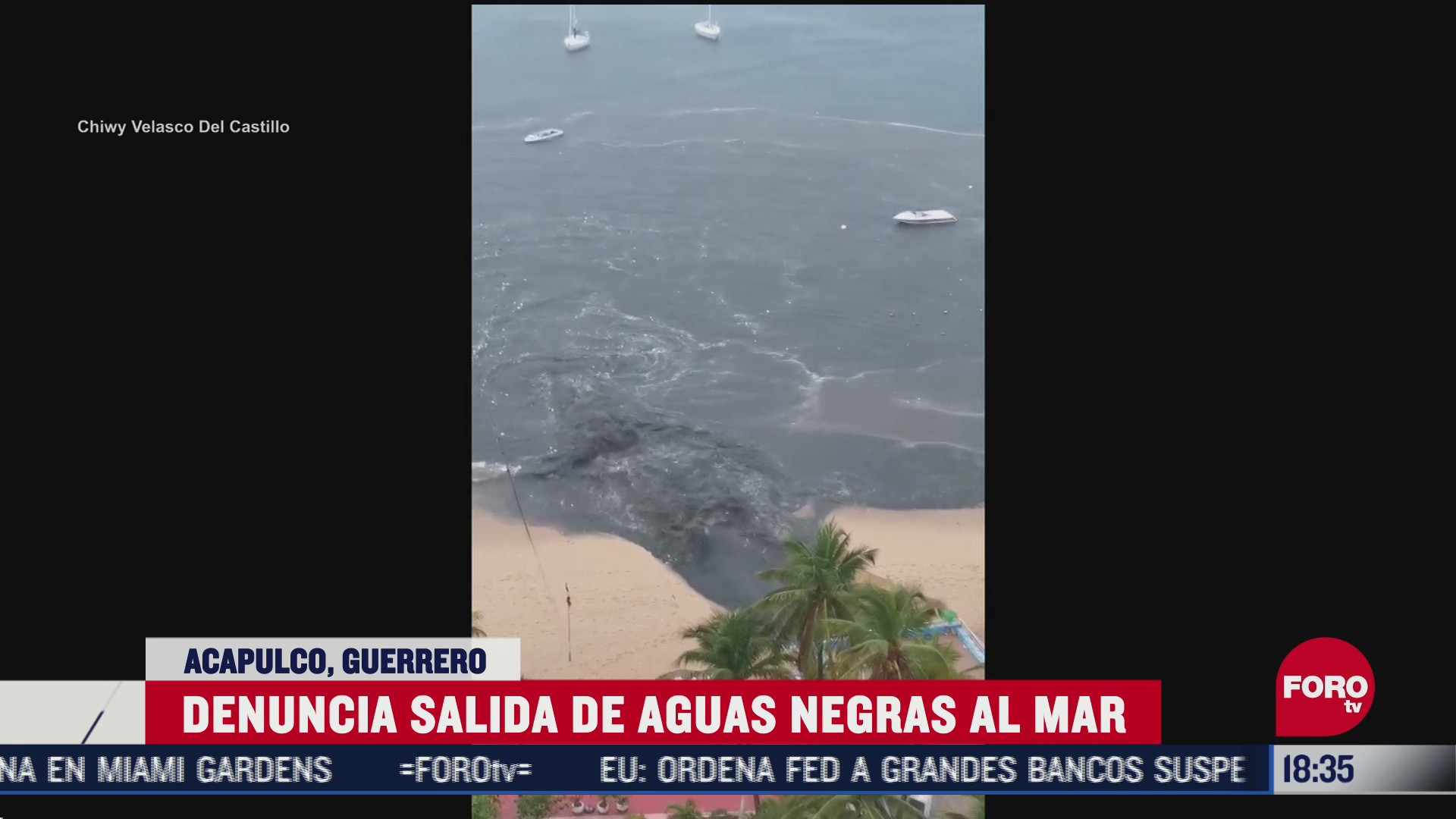 captan momento en arrojan aguas residuales al mar de acapulco