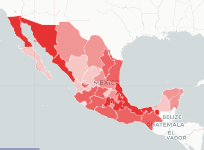 Mapa y casos de coronavirus en México del 28 de junio de 2020