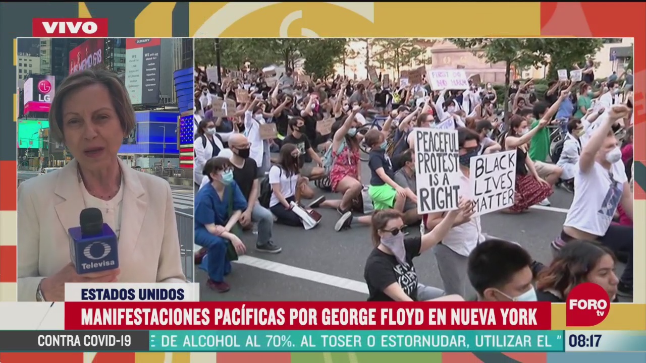 continuan manifestaciones pacificas por george floyd en nueva york