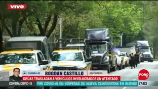 gruas trasladan vehiculos involucrados en atentado contra garcia harfuch