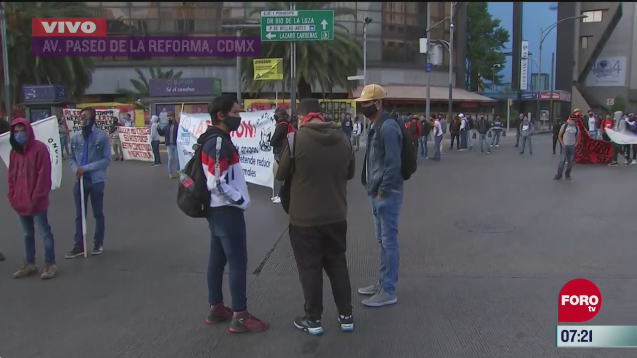 integrantes de la cnte de michoacan bloquean reforma marcharan al zocalo cdmx