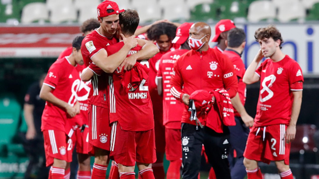 Jugadores del Bayern celebran su octavo campeonato. Getty Images