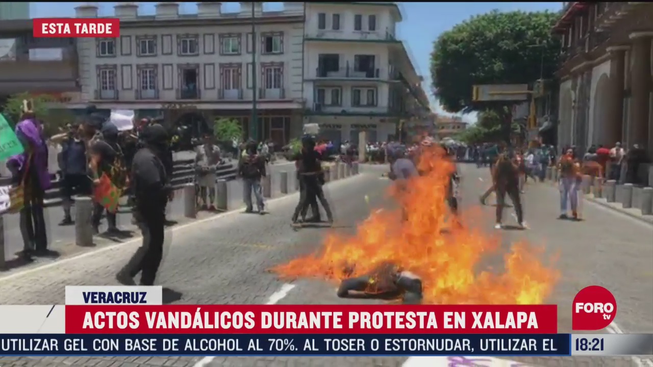 FOTO: manifestantes vandalizan centro de xalapa veracruz