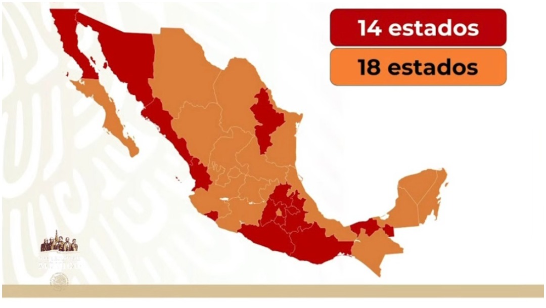 Estadios en semáforo naranja y rojo en México