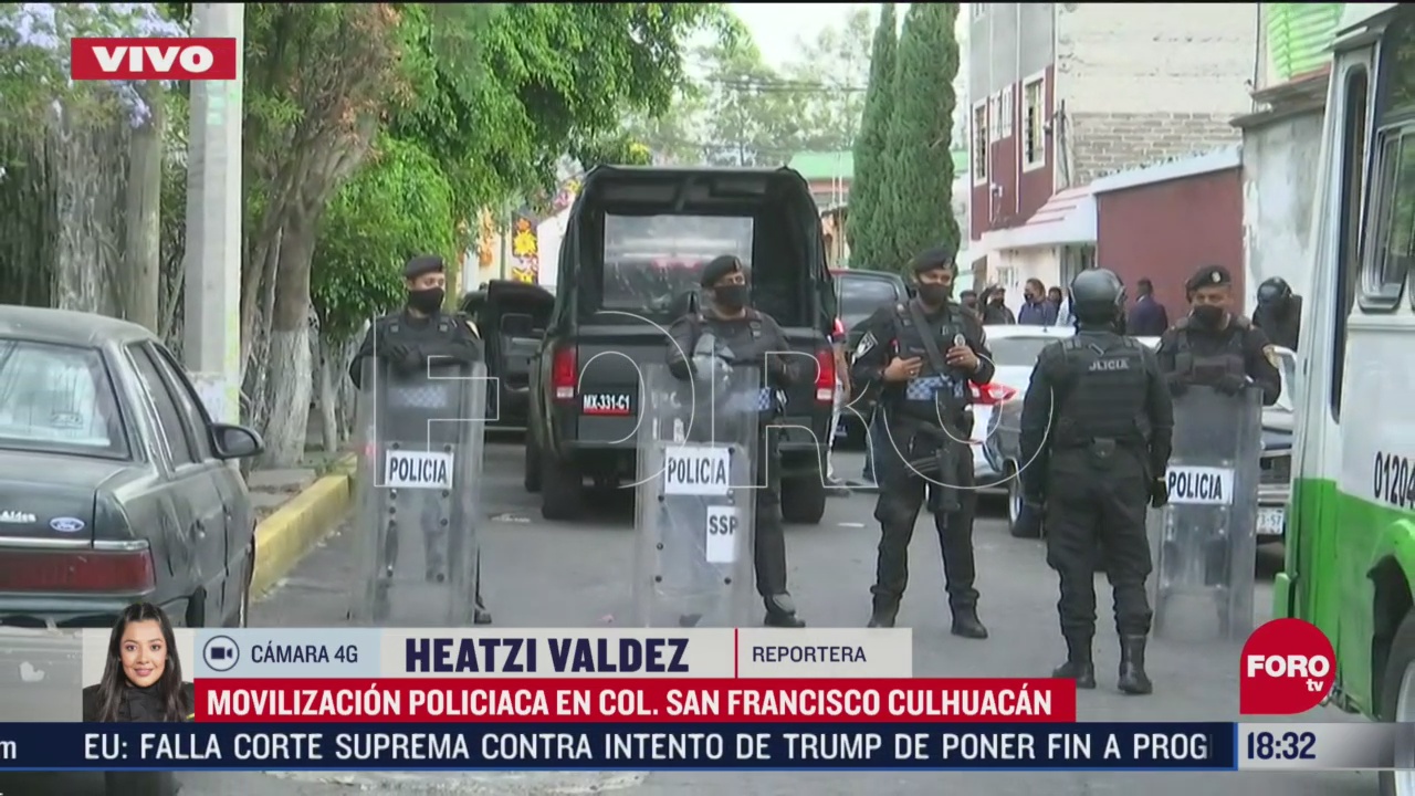 FOTO: movilizacion policiaca por operativo contra narcomenudeo en coyoacan