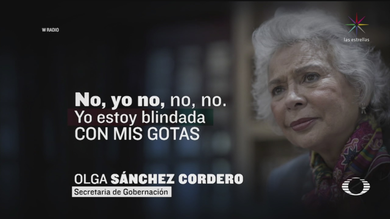 Olga Sánchez Cordero "blindada del coronavirus" con gotas de nanomoléculas