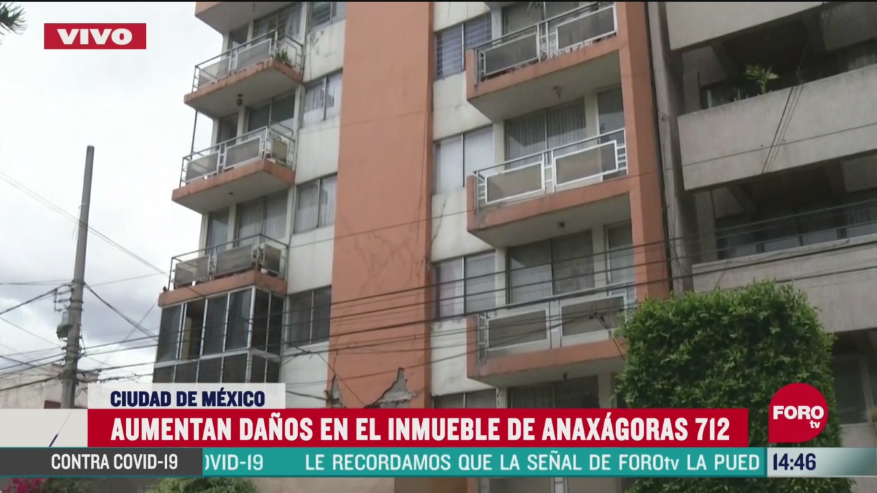 reportan danos graves en edificio de anaxagoras 712 en la narvarte tras sismo