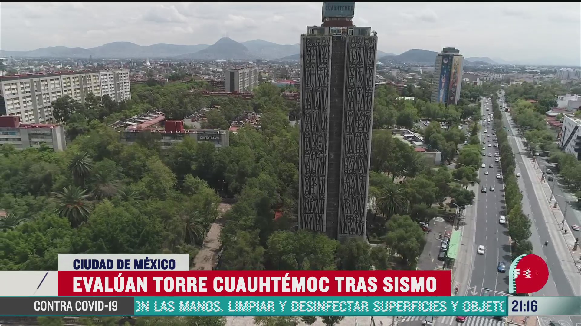 Torre Cuauhtémoc en Tlatelolco revisada pro elementos de protección Civil de CDMX tras sismo