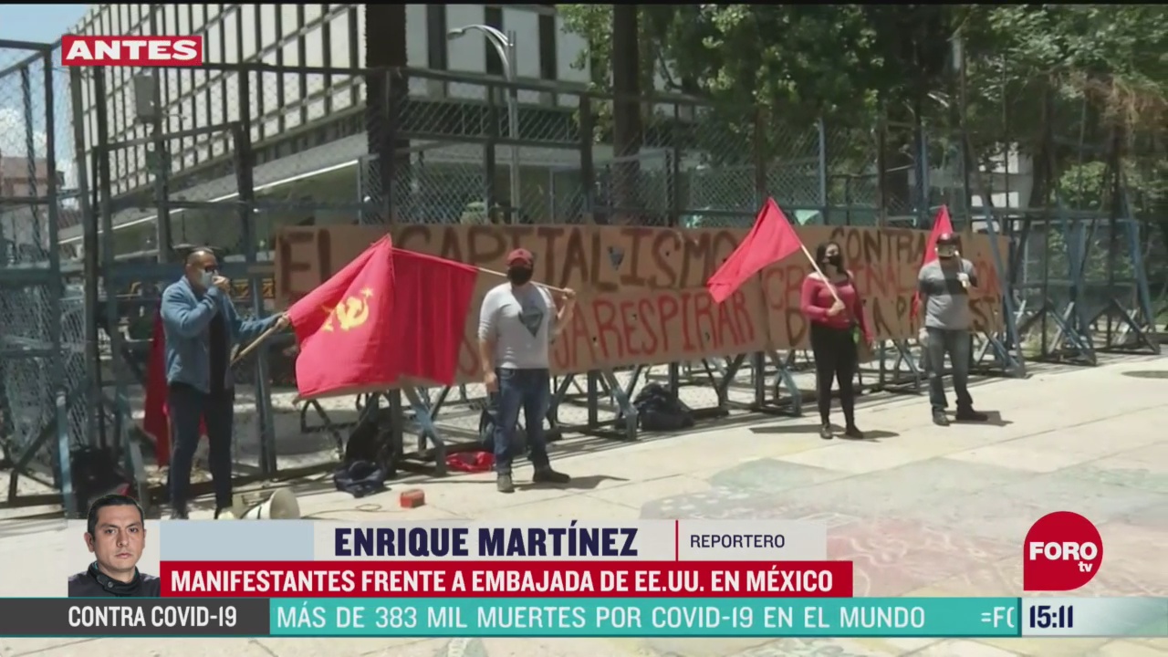 FOTO: se manifiestan contra el racismo en embajada de eeuu en mexico