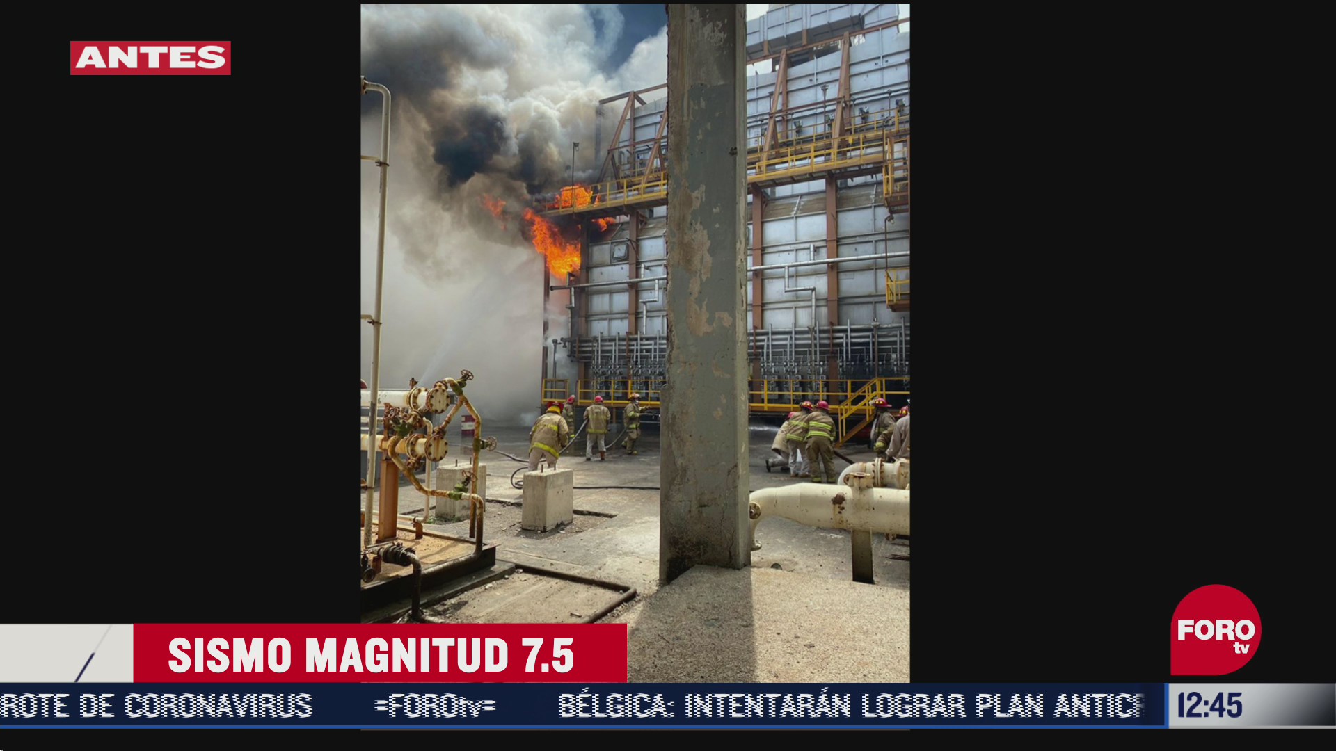 FOTO: se registra conato de incendio en una refineria de salina cruz tras sismo en oaxaca