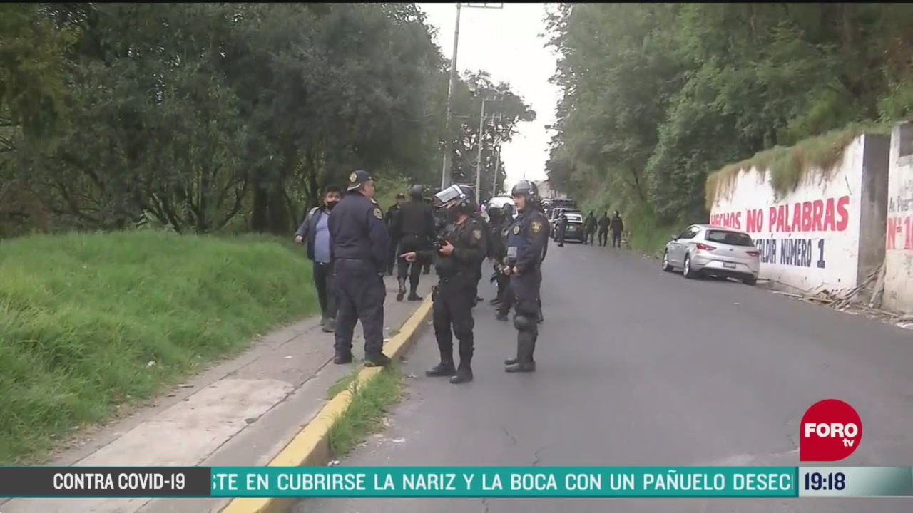 FOTO: 7 de junio 2020, se registra movilizacion policiaca en alcaldia cuajimalpa cdmx
