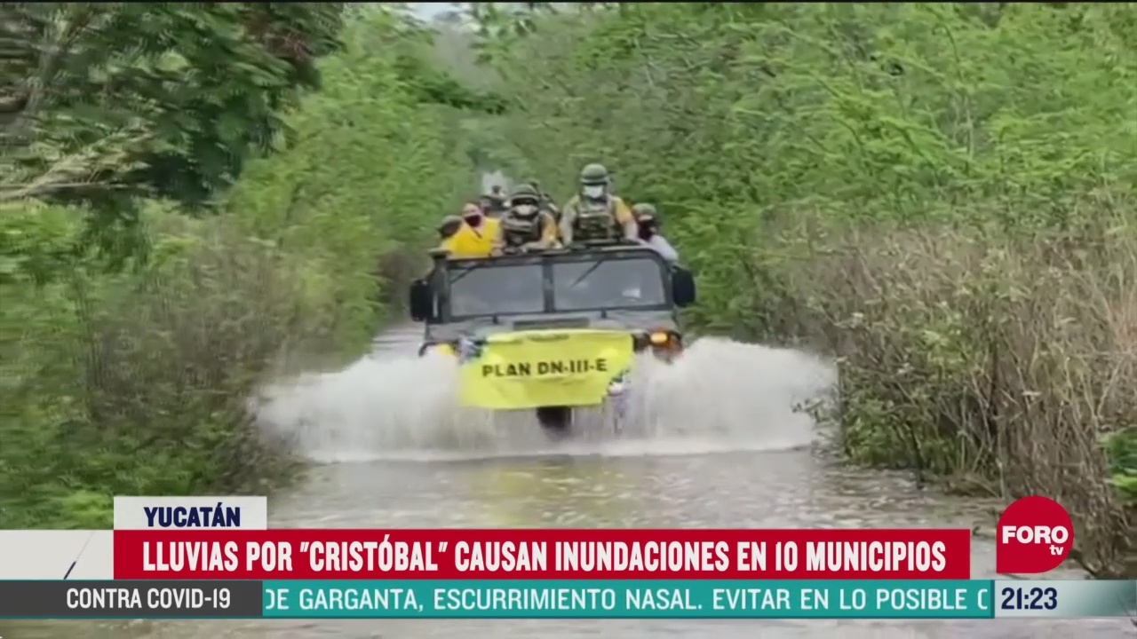 se registran inundaciones en diez municipios de yucatan