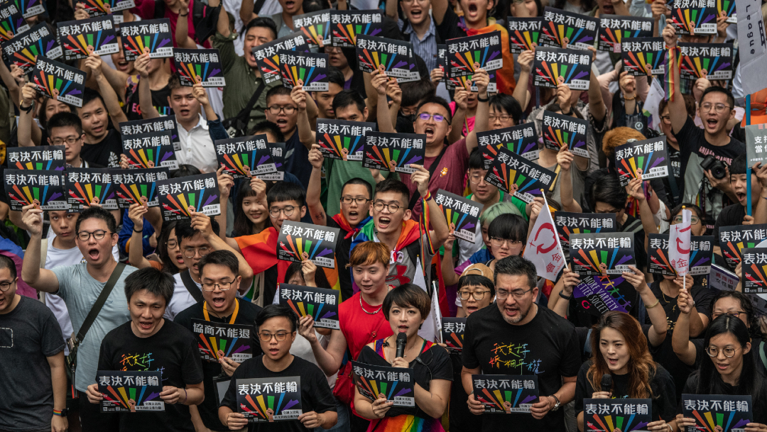 Protesta LGBTTTI en Taiwan; en Taipéi realiza desfile LGBT en plena pandemia