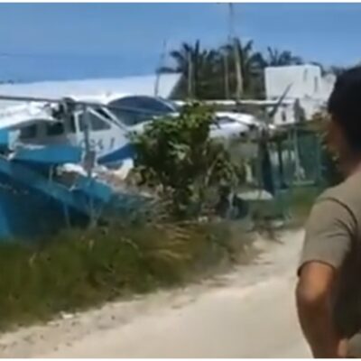 Se accidenta avioneta en la isla de Holbox, en Quintana Roo