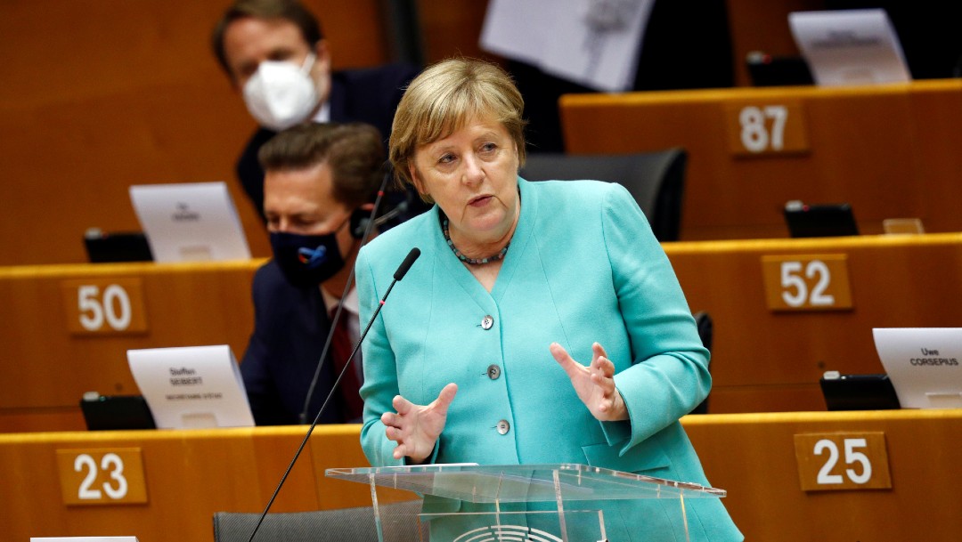 Angela Merkel, canciller alemana, en el Parlamento Europeo