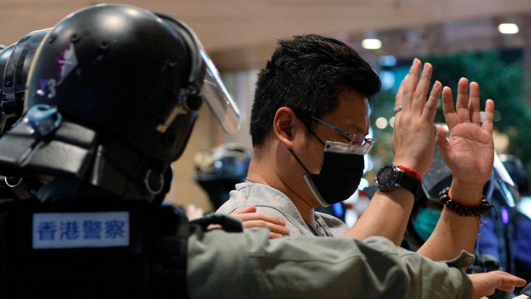 Arrestan a manifestante en Hong Kong; protestas contra ley de seguridad