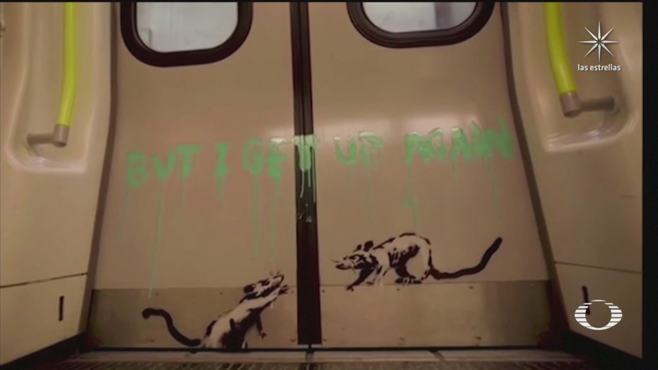 Bansky se infiltra en el Metro de Londres y hace sus dibujos de ratas