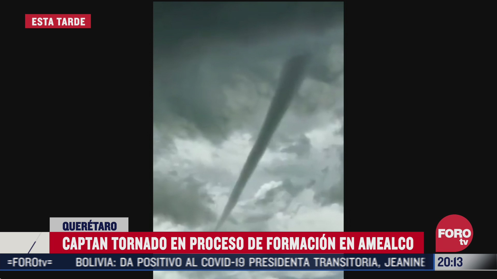 formación de posible tornado en Querétaro