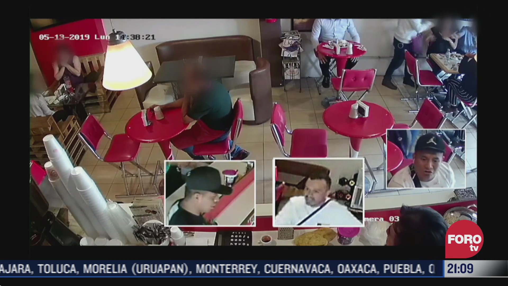 video del robo en restaurante en cdmx