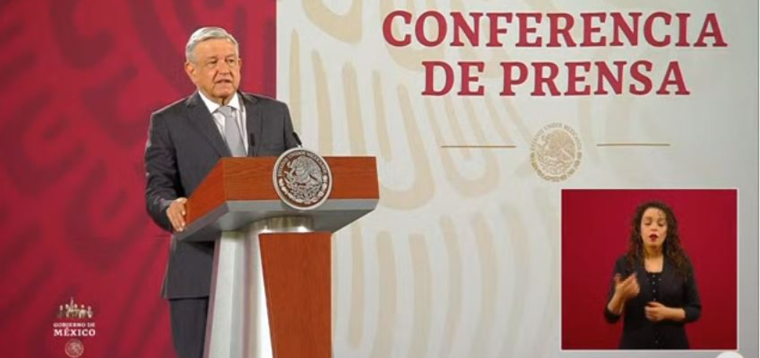 El presidente de México, Andrés Manuel López Obrador, durante su rueda de prensa en el Palacio Nacional