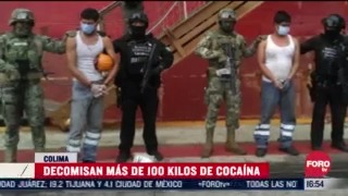 detienen a dos personas con mas de 100 kilos de cocaina en manzanillo