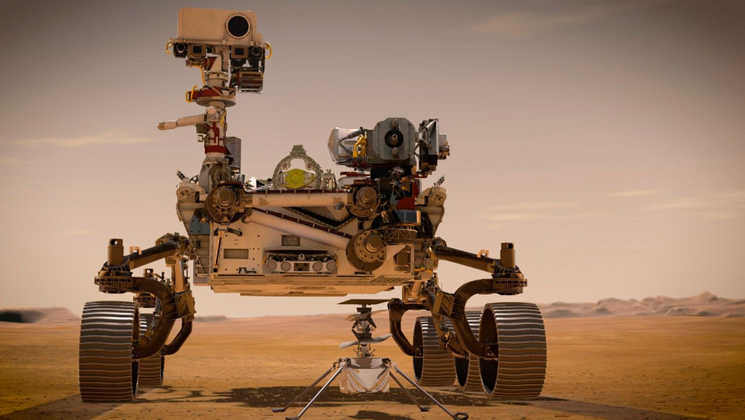 Dibujo del vehículo espacial rover Perseverance, de la NASA