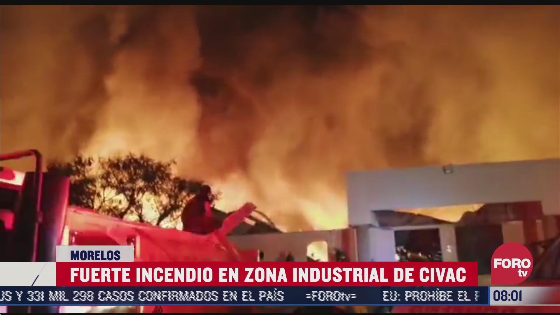 FOTO: 19 de julio 2020, fuerte incendio consume fabrica de cosmeticos en jiutepec morelos