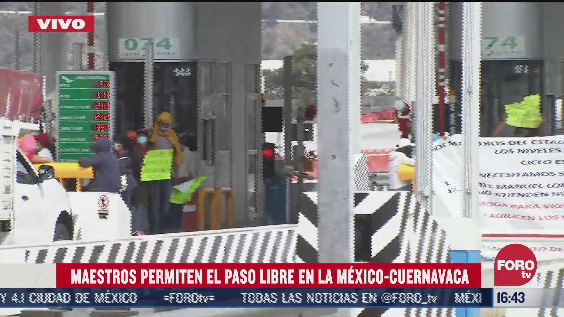 maestros permiten libre paso en caseta de autopista mexico cuernavaca