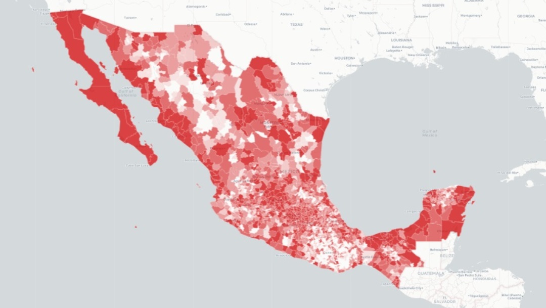 Mapa de coronavirus en México captura de pantalla