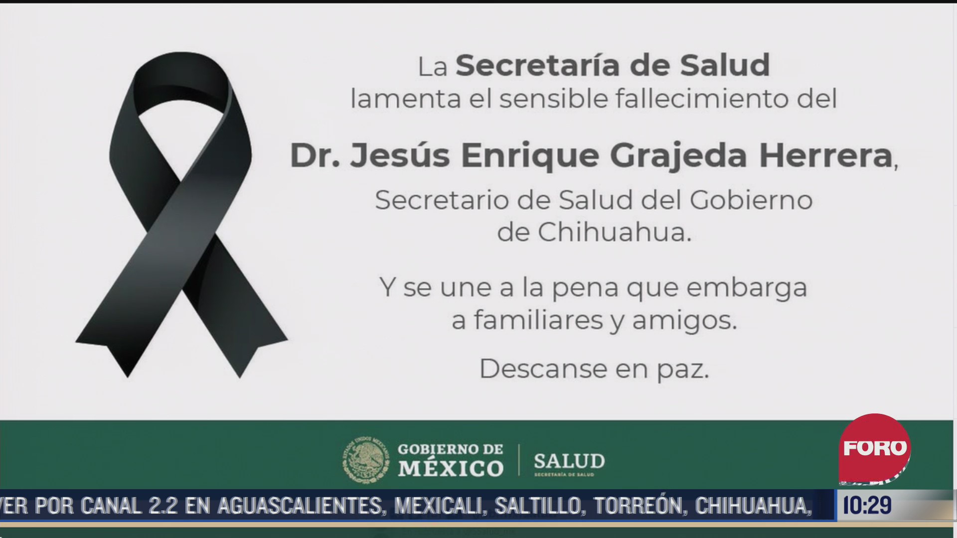 FOTO: 26 de julio 2020, muere secretario de salud de chihuahua por covid
